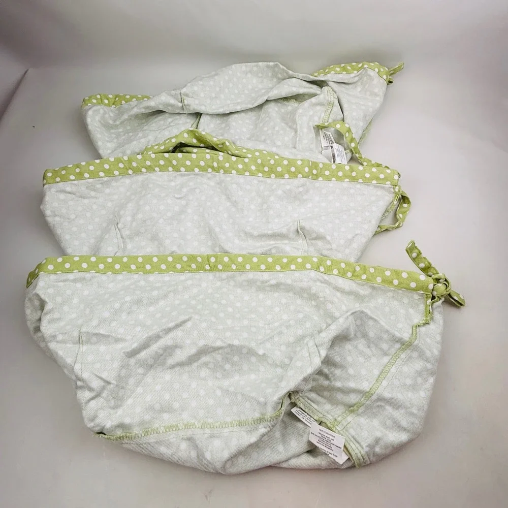 Pottery Barn Kids Sabrina Basket 7 Liner Lot Green White Mini Dot Medium Large